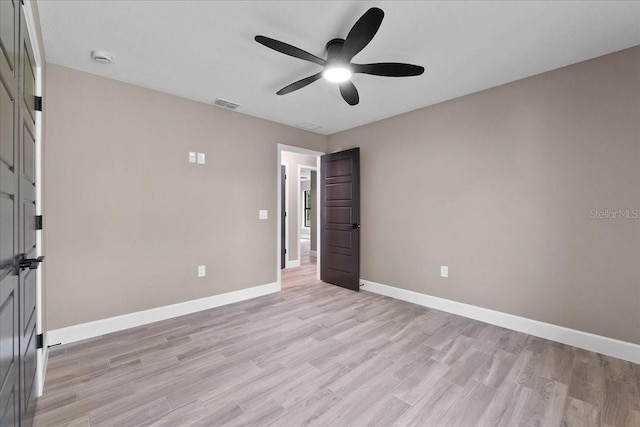 3063 Lantana Cir, Auburndale, FL 33823 - empty room featuring a ceiling fan, light wood-type flooring, and a smoke detector