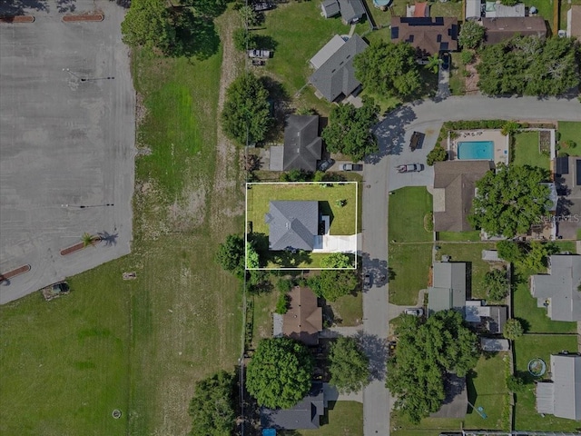 3063 Lantana Cir, Auburndale, FL 33823 - aerial perspective of suburban area with property parcel outlined