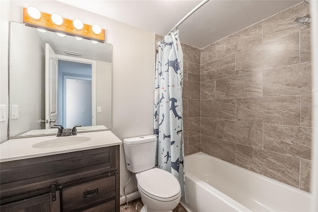 252 W Brookins Ave, Eagle Lake, FL 33839 - bathroom with vanity and shower / bathtub combination with curtain