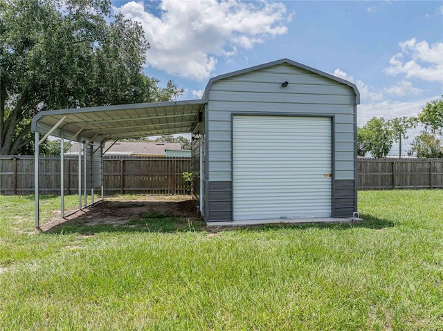 252 W Brookins Ave, Eagle Lake, FL 33839 - view of shed featuring a fenced backyard and a carport