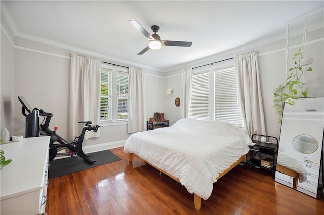1515 King Ave, Lakeland, FL 33803 - bedroom featuring wood finished floors, ornamental molding, and a ceiling fan