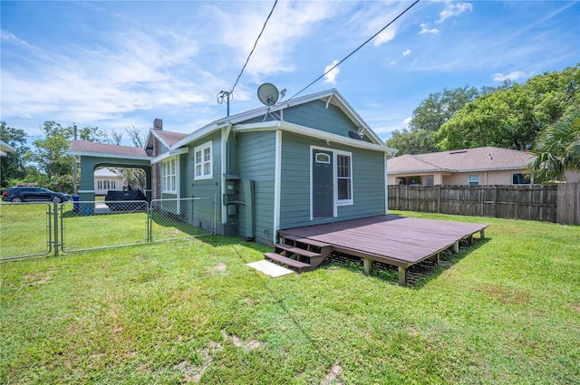 1515 King Ave, Lakeland, FL 33803 - back of house with a gate, a fenced backyard, and a wooden deck