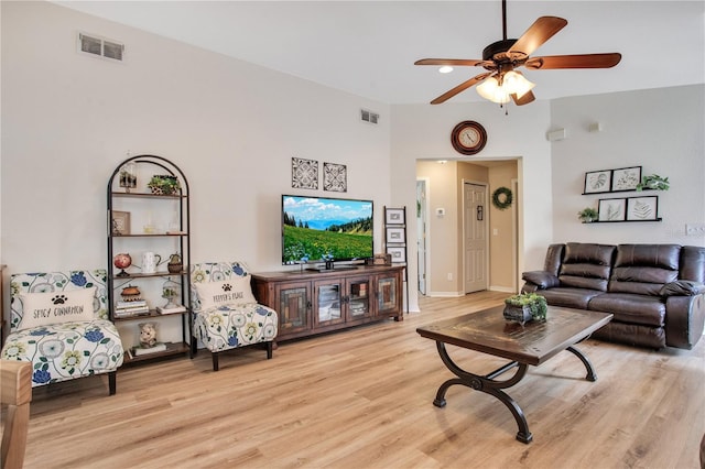 11607 Hammocks Glade Dr, Riverview, FL 33569 - living area with light wood finished floors and ceiling fan