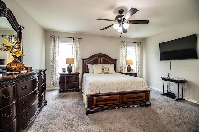 8031 Brookeshire Dr, Lakeland, FL 33809 - bedroom with multiple windows, carpet floors, and a ceiling fan