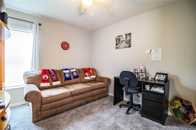 8031 Brookeshire Dr, Lakeland, FL 33809 - carpeted office with healthy amount of natural light and a ceiling fan