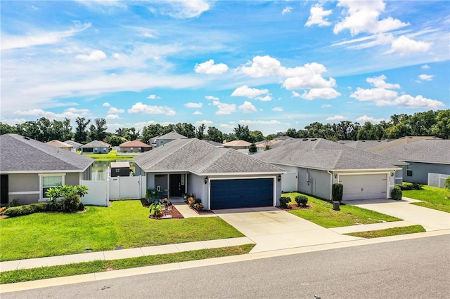 8031 Brookeshire Dr, Lakeland, FL 33809 - ranch-style home featuring driveway, an attached garage, a residential view, and stucco siding