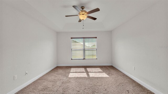 1156 Normandy Heights Cir, Winter Haven, FL 33880 - unfurnished room with a tray ceiling, carpet floors, and ceiling fan