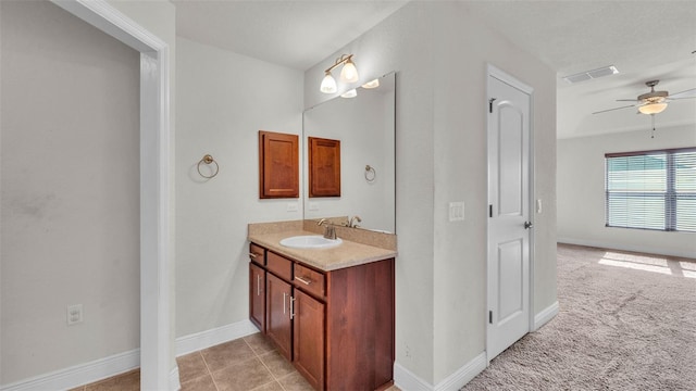 1156 Normandy Heights Cir, Winter Haven, FL 33880 - bathroom featuring vanity and ceiling fan