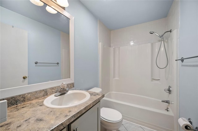 335 W Cummings St, Lake Alfred, FL 33850 - bathroom with vanity, tub / shower combination, and tile patterned flooring