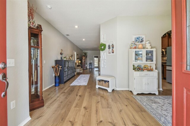 1933 Griffin Trl, Bartow, FL 33830 - entrance foyer with light wood finished floors and recessed lighting