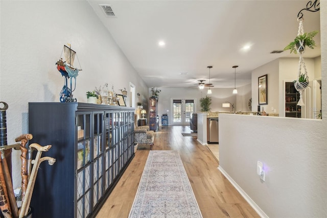 1933 Griffin Trl, Bartow, FL 33830 - corridor featuring light wood-type flooring, recessed lighting, and french doors