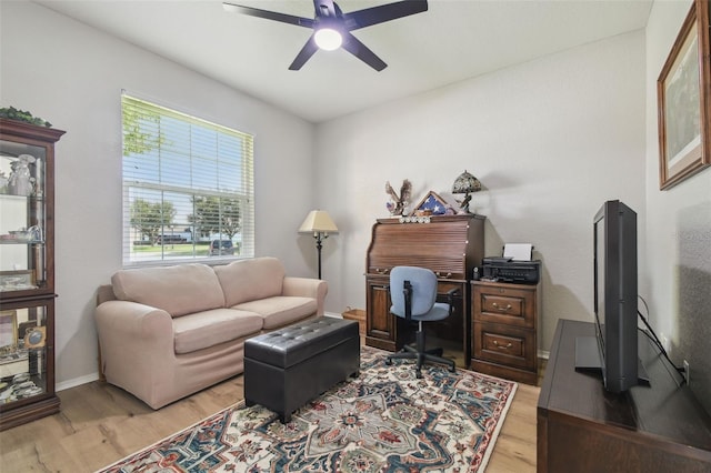 1933 Griffin Trl, Bartow, FL 33830 - office space with a ceiling fan and light wood-type flooring