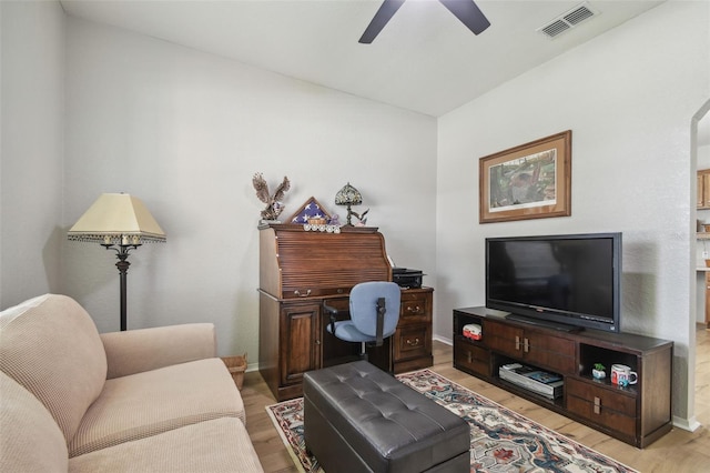 1933 Griffin Trl, Bartow, FL 33830 - living room with a ceiling fan and light wood finished floors