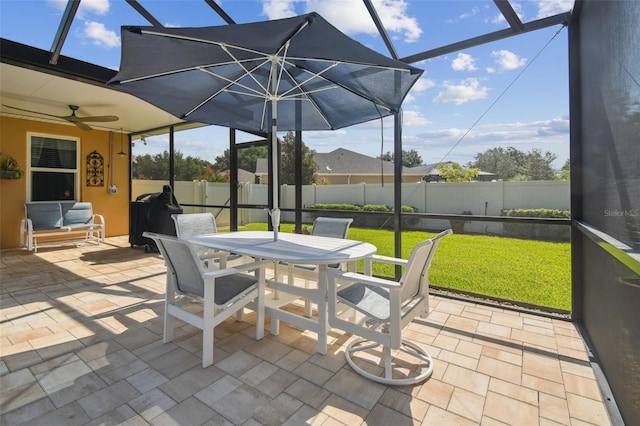 1933 Griffin Trl, Bartow, FL 33830 - sunroom with outdoor dining space and ceiling fan