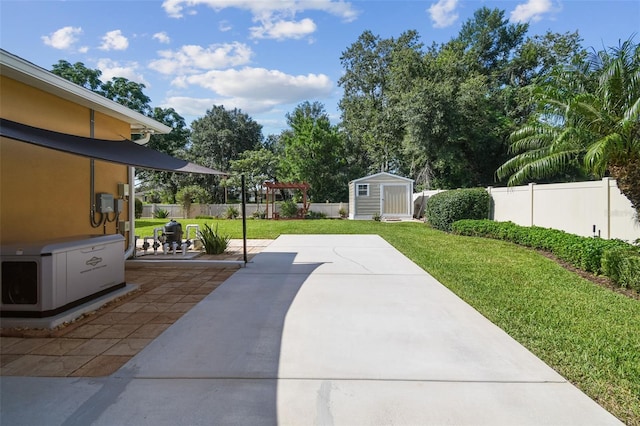 1933 Griffin Trl, Bartow, FL 33830 - fenced backyard featuring a patio and a storage unit