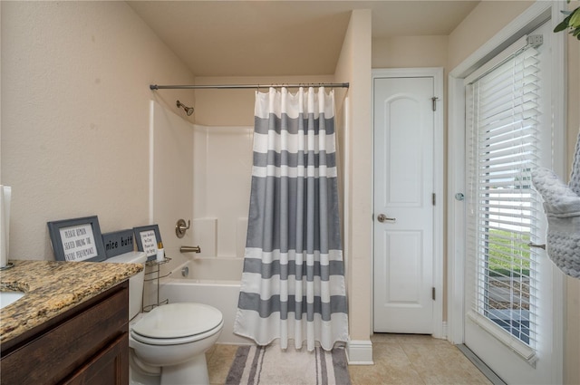 702 Country Walk Cv, Eagle Lake, FL 33839 - full bath featuring vanity, shower / tub combo, and tile patterned flooring