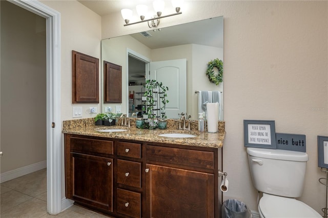 702 Country Walk Cv, Eagle Lake, FL 33839 - bathroom with a chandelier, double vanity, and tile patterned flooring