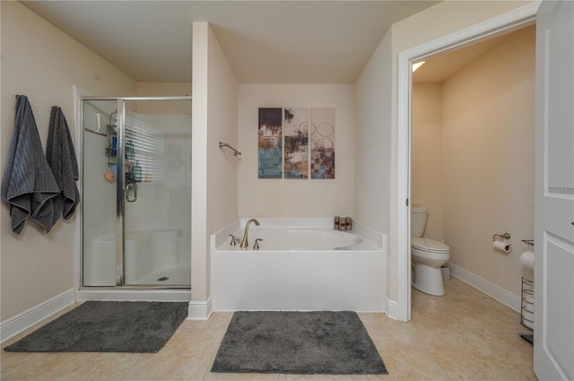 702 Country Walk Cv, Eagle Lake, FL 33839 - bathroom with a bath, a shower stall, and tile patterned flooring