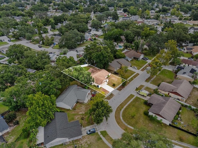 512 Hilldale Rd, Brandon, FL 33510 - aerial view of residential area with property boundaries highlighted