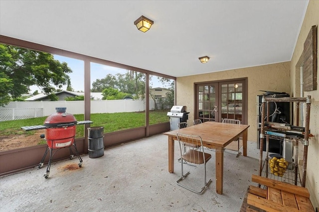 512 Hilldale Rd, Brandon, FL 33510 - sunroom / solarium featuring french doors and outdoor dining space