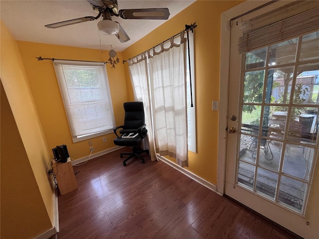 1319 Florida Ave, Saint Cloud, FL 34769 - sitting room featuring wood finished floors and ceiling fan