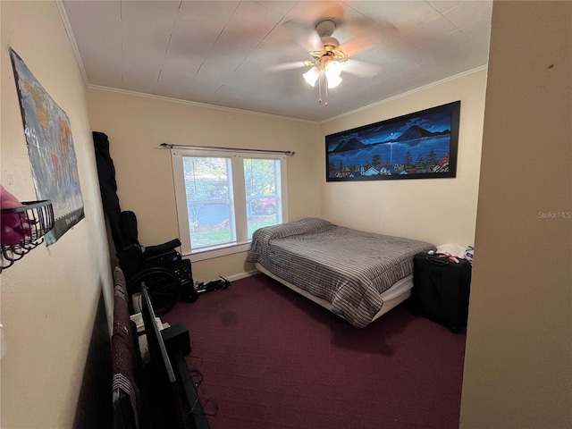 1319 Florida Ave, Saint Cloud, FL 34769 - carpeted bedroom featuring crown molding and a ceiling fan