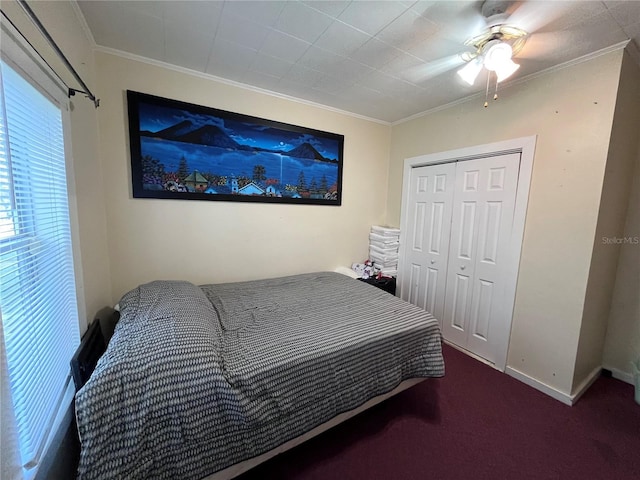 1319 Florida Ave, Saint Cloud, FL 34769 - carpeted bedroom with crown molding and a closet