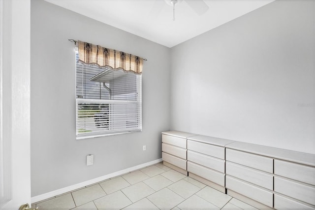 spare room featuring ceiling fan