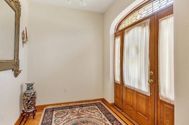 foyer featuring french doors