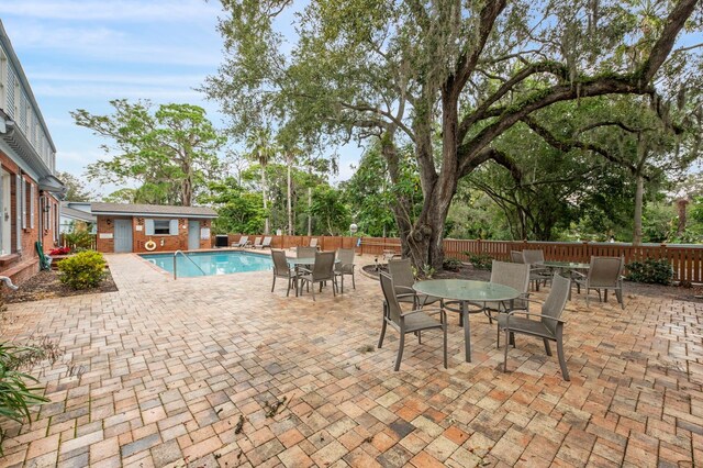 view of patio / terrace with a community pool