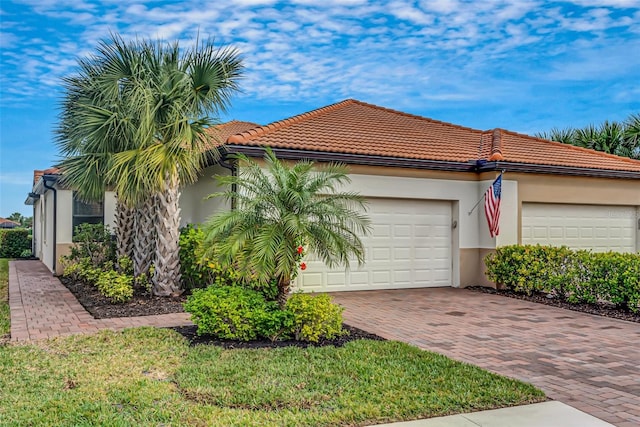 view of property exterior with a garage