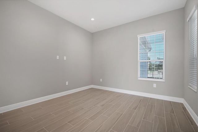 empty room featuring light hardwood / wood-style floors