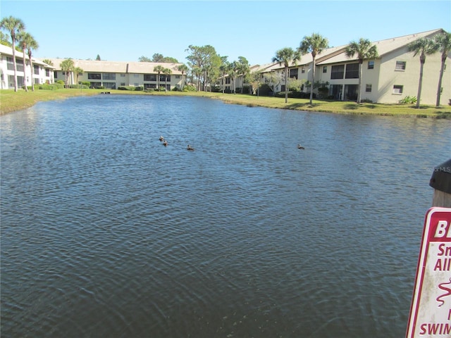 view of property view of water