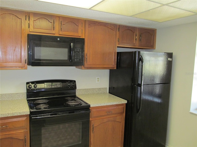 kitchen featuring black appliances