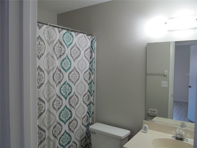 bathroom with toilet and vanity