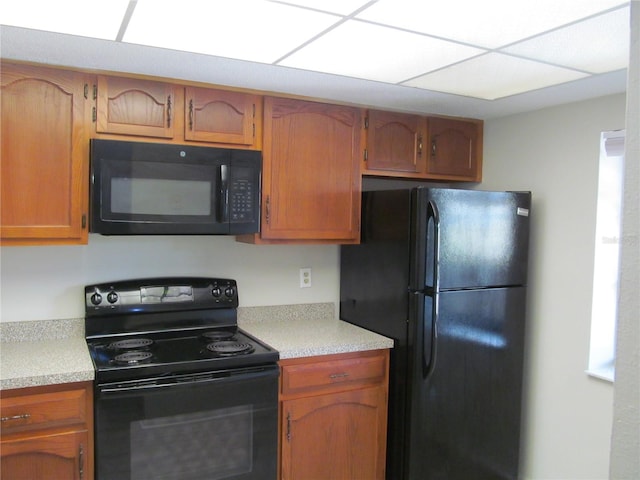 kitchen featuring black appliances