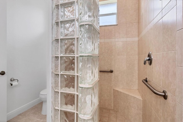 bathroom featuring toilet and tile floors