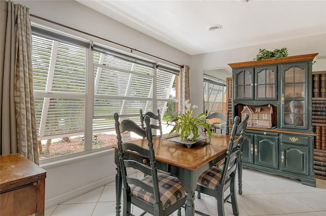 view of tiled dining room