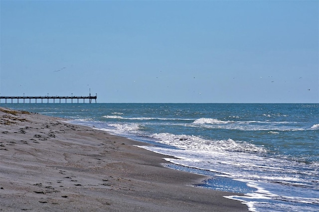 property view of water featuring a view of the beach