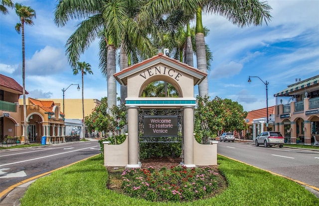 view of community sign