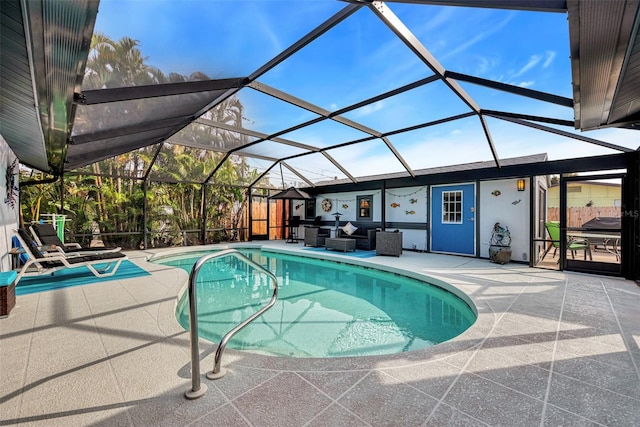 pool featuring a patio and a lanai