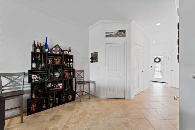 interior space featuring ornamental molding