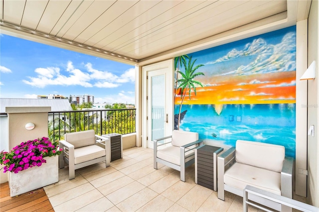 view of patio with a balcony