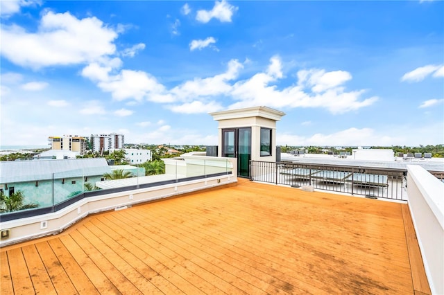 deck with a water view