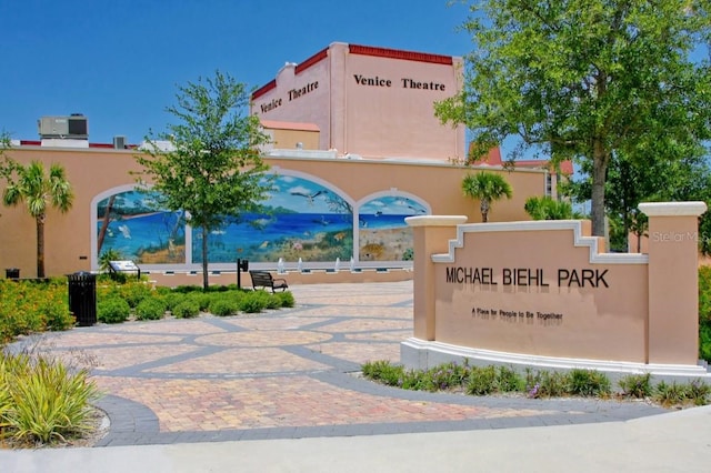 view of community sign