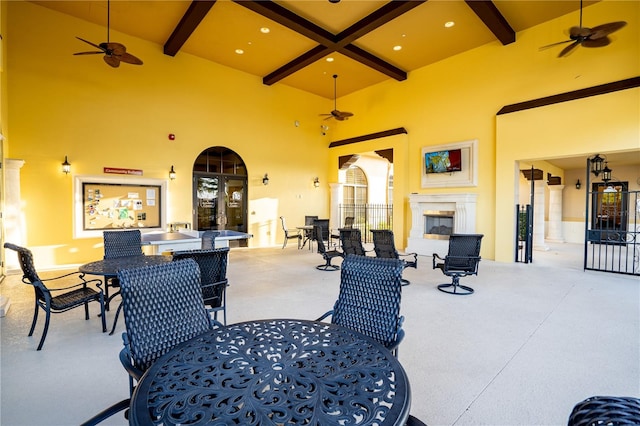 view of patio with ceiling fan