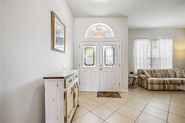 view of tiled foyer