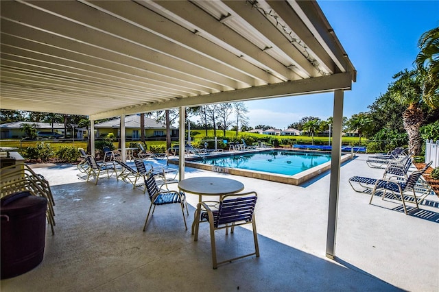 view of pool with a patio