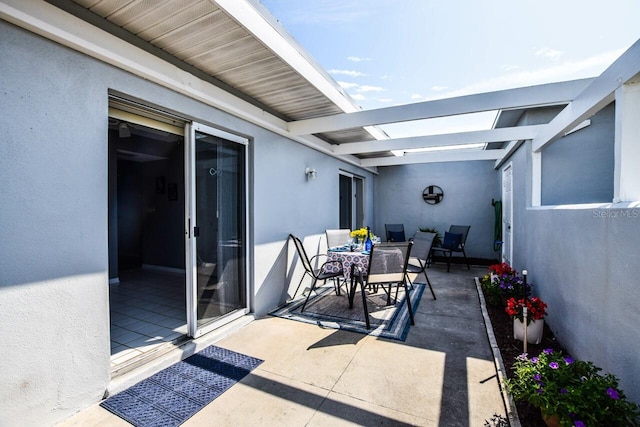 view of patio / terrace featuring a pergola