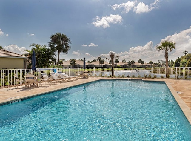 view of pool featuring a patio